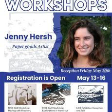 Sign up now for classes with our next Environmental Artist in Residence, Jenny Hersh! 

Jenny is a paper goods artist that moves wherever the art takes her! 
We are lucky enough to have her hosting classes in hand-cut paper, shadow puppetry, and cyanotype May 13th and May 16th.

Registration is now open! FREE Classes
Sign up now via our website before space runs out!
nantucketarts.org or click the link in our bio!