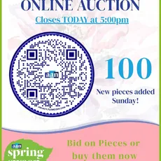 Spring Sweep Online Auction Closes at 5:00pm TODAY! 

If you weren't able to make it in person to our Spring Sweep Silent Auction, fear not! Our online auction is still open and offers a variety of pieces from your favorite locale artists!

Get your hands on discounted pieces before they sell out! 

https://www.32auctions.com/SpringSweep2026