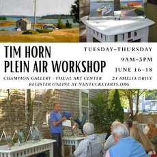 Sign up today to learn from a decorated Plein Air artist Tim Horn. 

Learn new sketching, painting, and color techniques alongside a master. 

Sign up at Nantucketarts.org/classes today!
