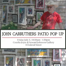 TODAY ONLY PATIO POP UP! 
Stop by and get your hands on an original woodblock print by John Carruthers before they’re gone!