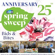 Join AAN in celebrating our 25th anniversary of Spring Sweep! Originally created as an opportunity for artists to sell pieces to make sales before tax time! Now better than ever, Spring Sweep includes drinks, bites, silent auction bids, and community togetherness.

Swing by Spring Sweep 
April 10th 5:00-7:00pm 
April 11th 10:00am-3:30pm 

If you are not on island do not fret, we have our online auction up on our website as well.