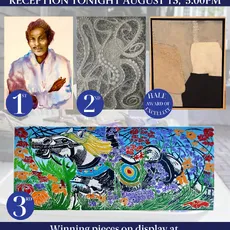 Join us this evening for a reception celebrating our Hale Juried Exhibition winning pieces.
1st- Leyah Jensen Marshall
2nd- Donata Vita
3rd- John Carruthers
Hale Award of Excellence- Bettina Broer