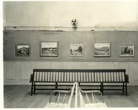 Easy Street Gallery Interior, 9/1935 - photograph. A Frank Swift Chase landscape hangs in the center.
