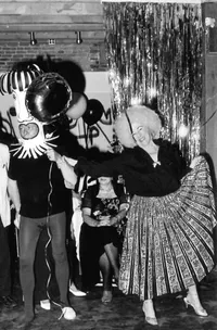 Siblings Bobby and Polly Bushong in costume at the 1982 Black & White Ball