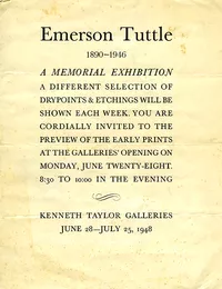 Emerson Tuttle Memorial Catalogue, 1948 - cover, letter-set printing