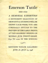 Emerson Tuttle Memorial Catalogue, 1948 - cover, letter-set printing