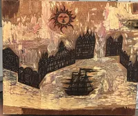 Large woodcut plate