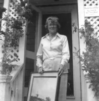 Barbara Brown Frazier at her home at 30 Pleasant Street - photo by Walt Lucas