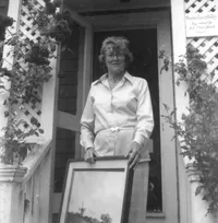 Barbara Brown Frazier at her home at 30 Pleasant Street - photo by Walt Lucas