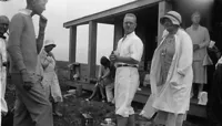 Frank Swift Chase (center) with a Plein Air class in 1931 - from the Rae Carpenter Collection