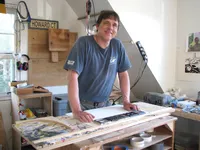 Howard Fraker in his studio - photo by Susan Duane