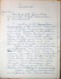 Record of First Executive Committee Meeting, 7/3/1946 - page 1